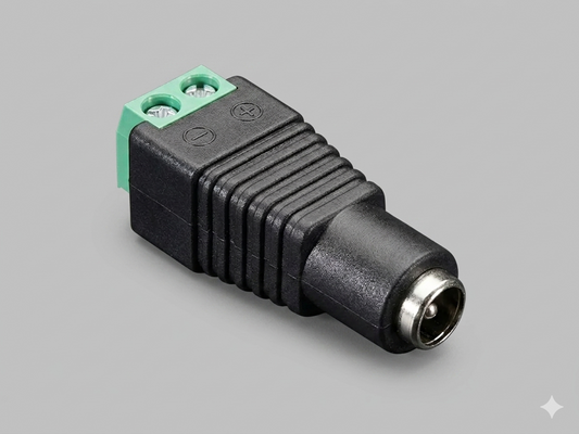 2.5mm DC Power Male Plug / Female Jack Adapter to Terminal Block