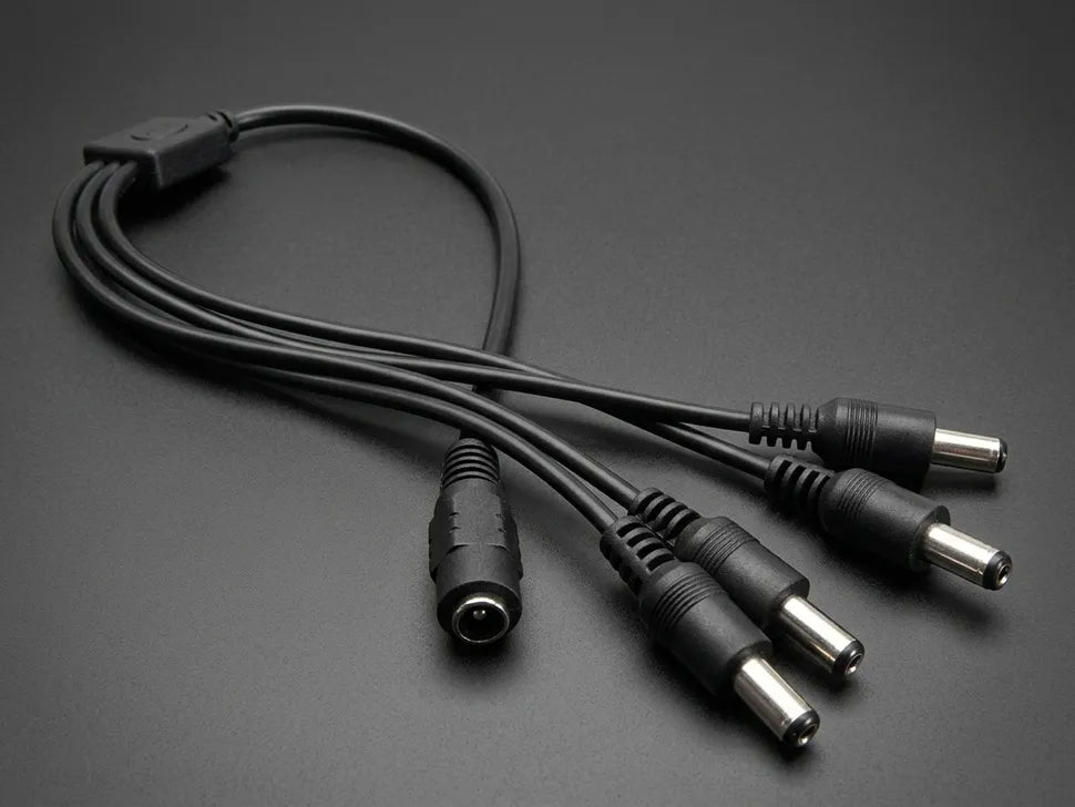 4-Way 2.1mm DC Barrel Jack to Plug Splitter