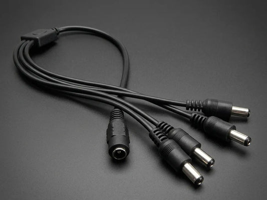 4-Way 2.1mm DC Barrel Jack to Plug Splitter
