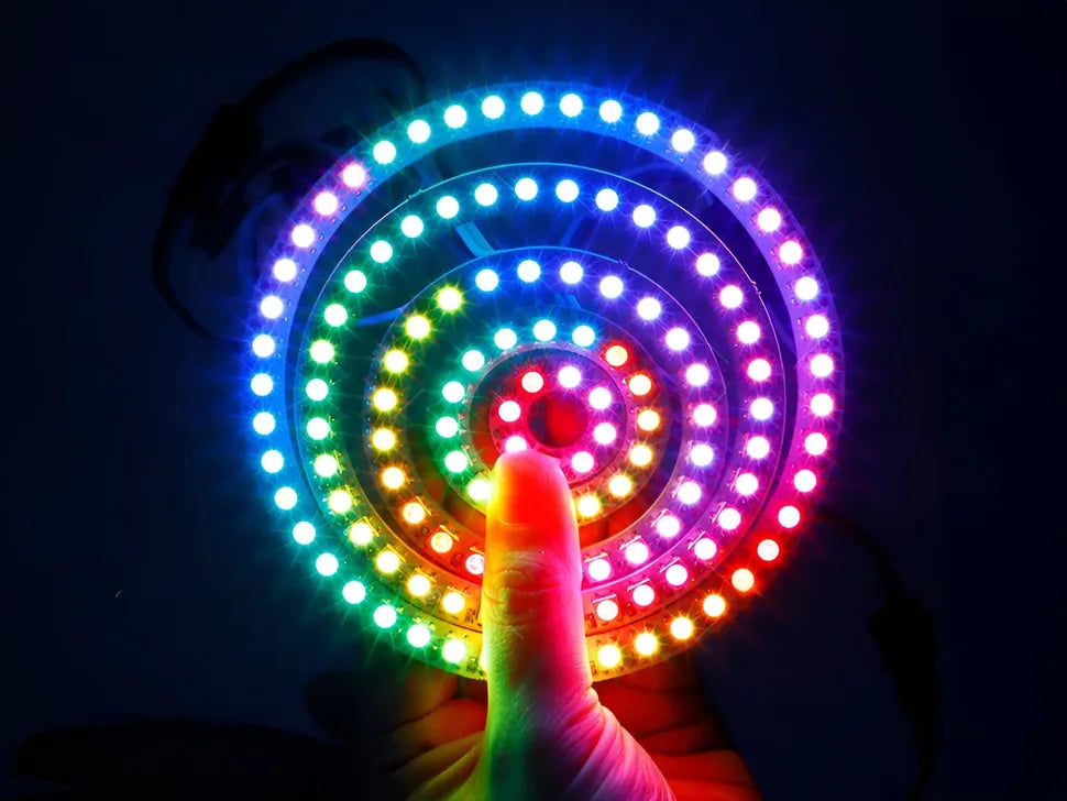 WS2812B 5050 RGB LED Ring with Wires and Connectors