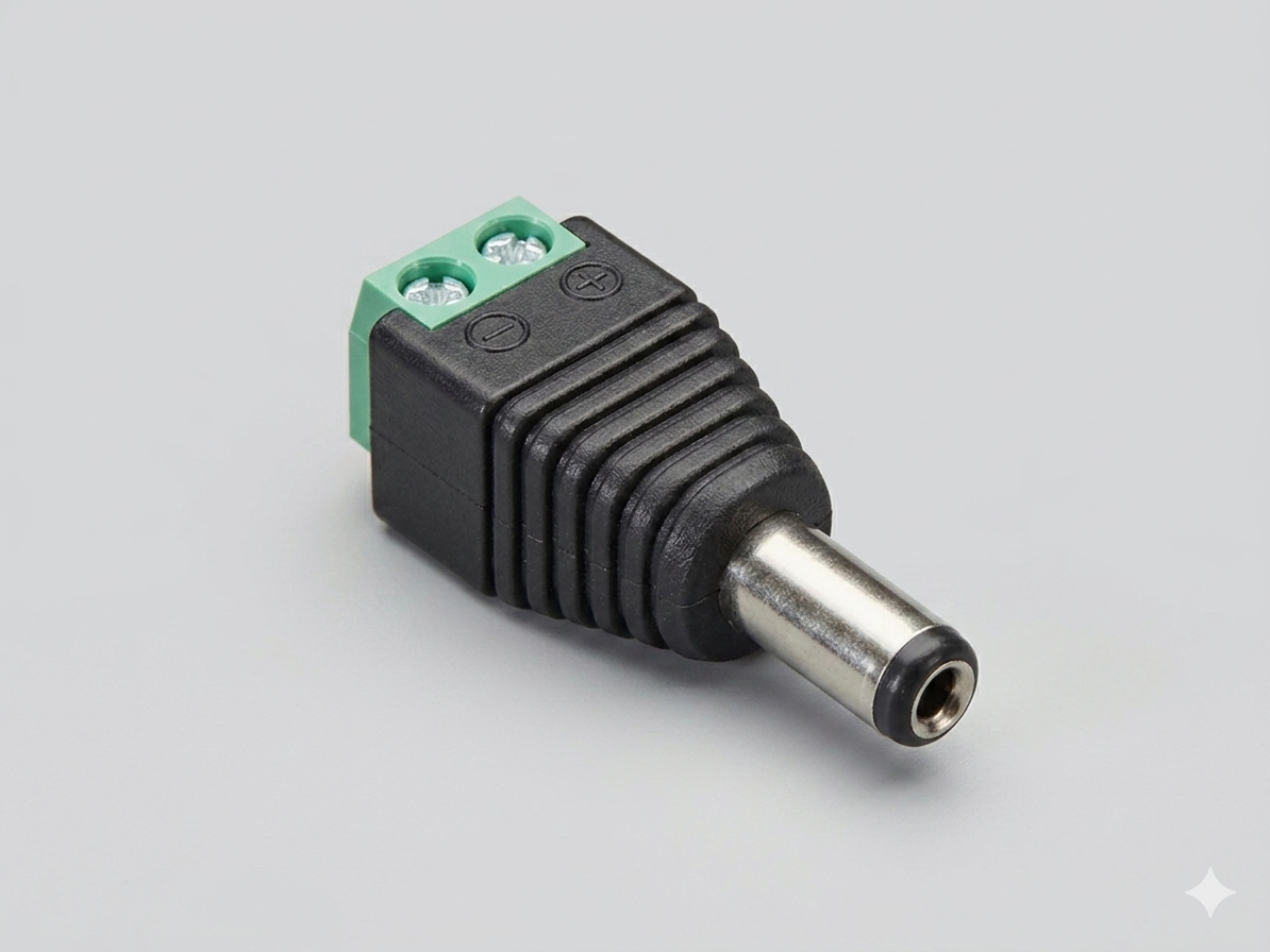 DC Power 2.1mm Male Plug / Female Jack with Terminal Block