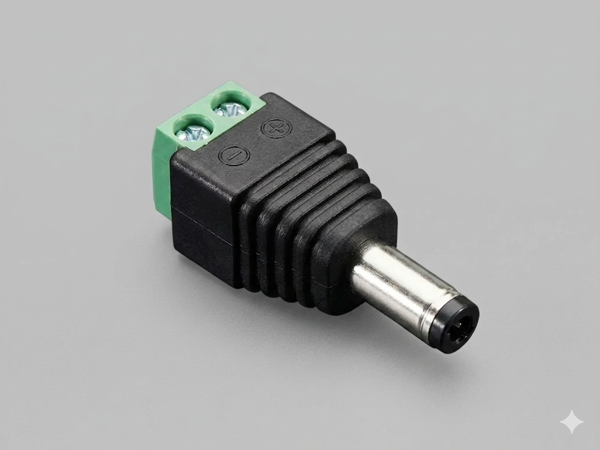 2.5mm DC Power Male Plug / Female Jack Adapter to Terminal Block