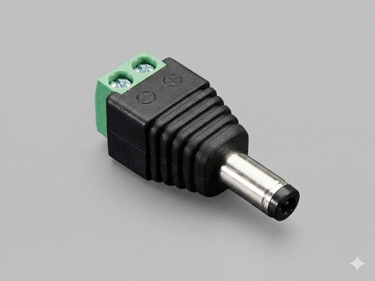 2.5mm DC Power Male Plug / Female Jack Adapter to Terminal Block