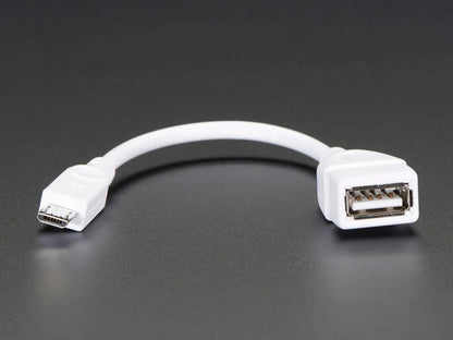 USB OTG Host Cable - MicroB OTG male to A female (80 mm)