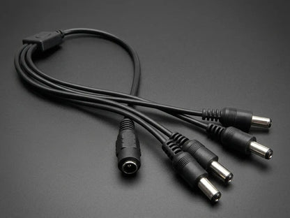 4-Way 2.1mm DC Barrel Jack to Plug Splitter