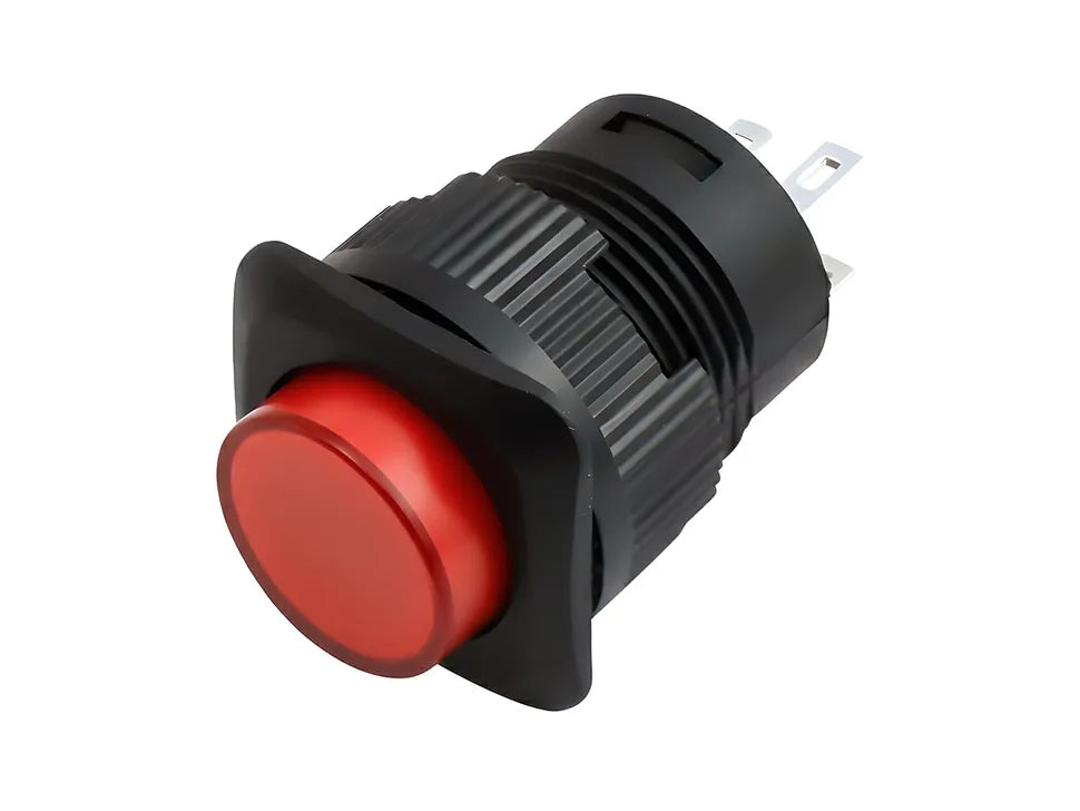 16mm Square Panel Mount Latching On & Off Pushbutton Switch