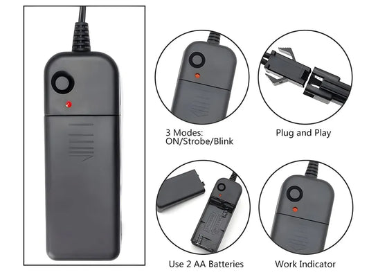 EL Wire / Panel 2xAA Pocket Inverter Box