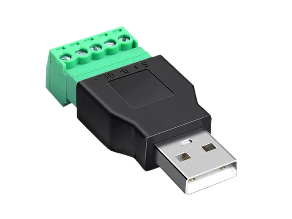 USB-A Male Plug / Female Socket 5-pin Terminal Block