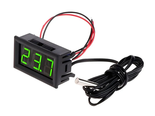 12V DC Digital Thermometer Probe with 0.56 inch LED Display Panel