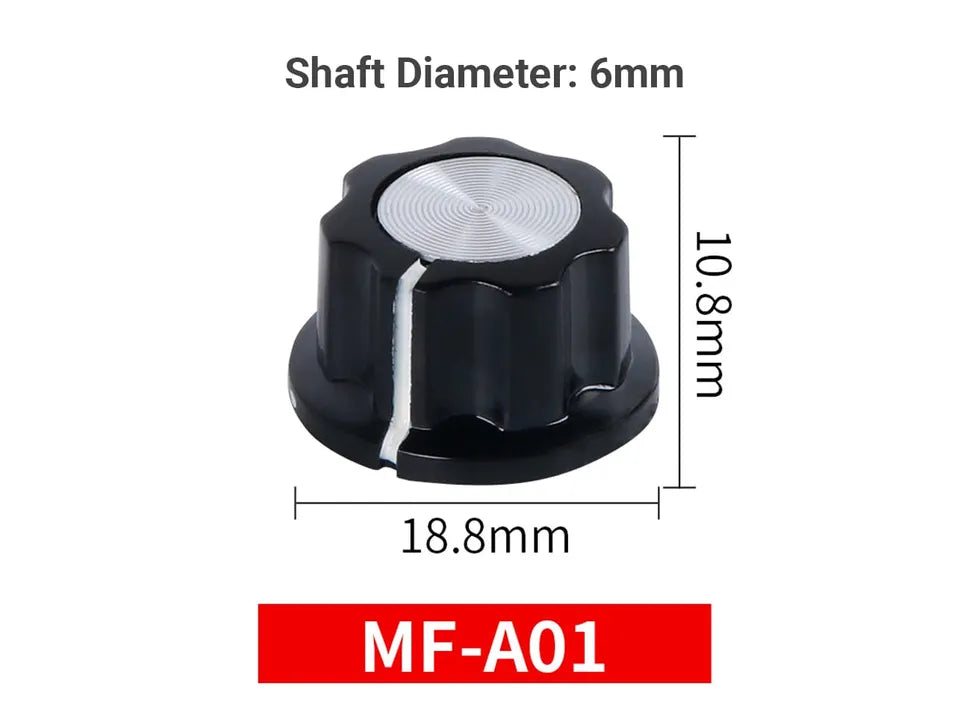 MF-A0x Series Potentiometer Knobs and Dial - 6mm Shaft Hole
