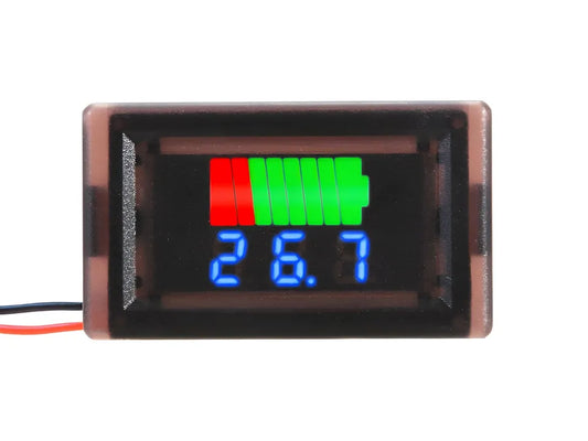 2-wire Battery Capacity Voltmeter with 0.56 inch Waterproof LED Display Panel - 12V ~ 60V DC